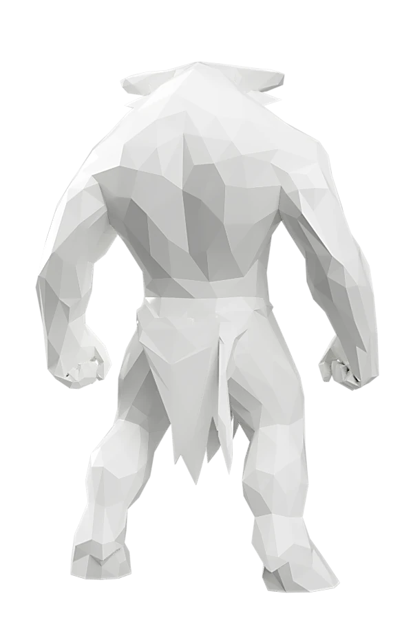 Render del modello low poly del Minotauro, vista retro